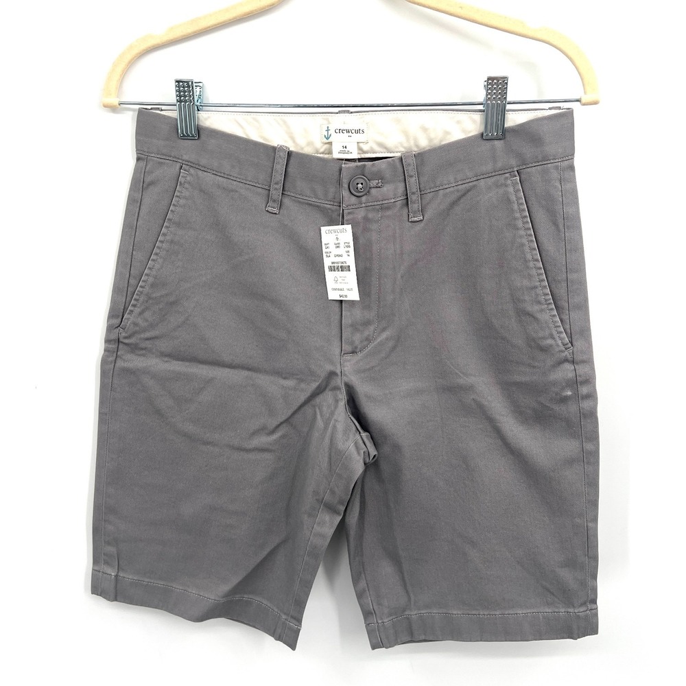 NEW Crewcuts J.Crew Boys' Gramercy flex chino short gray uniform preppy boys 14
